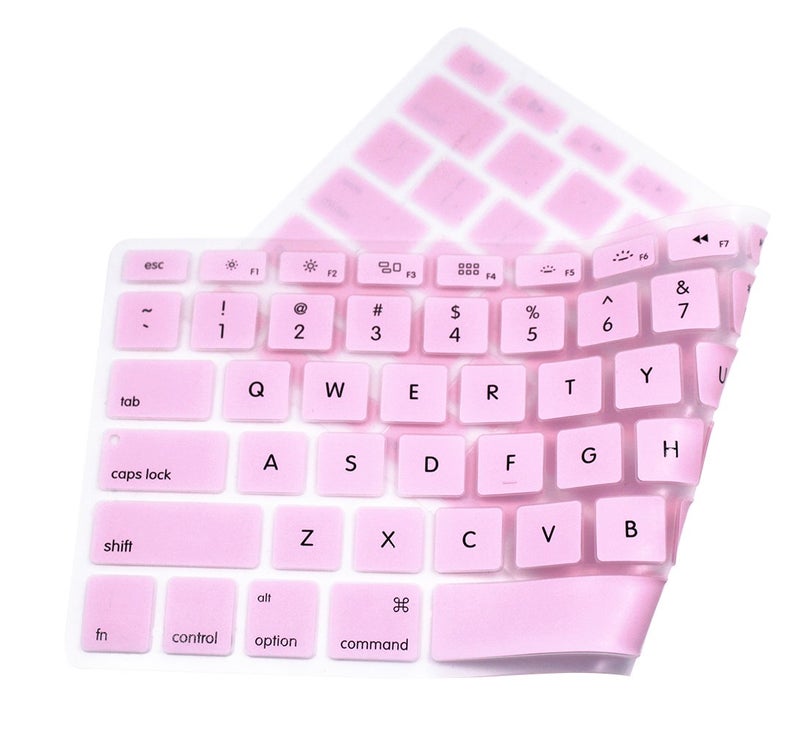 UHamn Silicone Keyboard Protective Skin Protector Cover Compatible for MacBook Air 13 inch A1369 A1466 & 2015 Versions or Older Versions MacBook Pro 13 15 inch (with or Without Retina Display) - Light Pink - Image 2